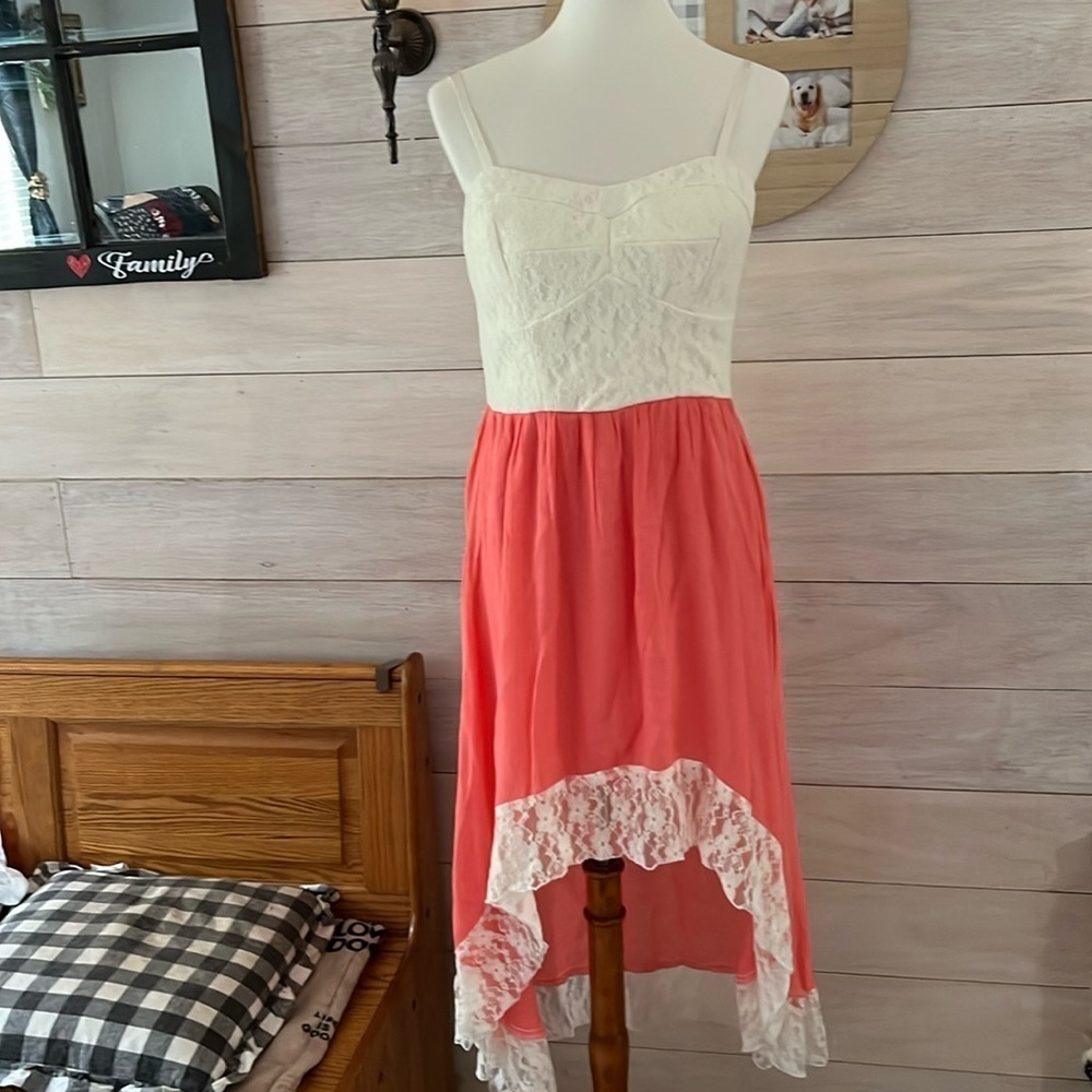 Lily Rose Salmon Hi Lo Dress XL Jr